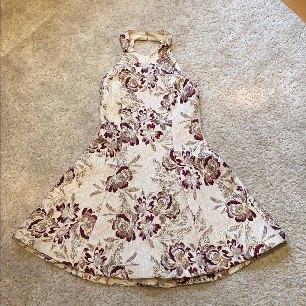 Gold and Burgundy dress